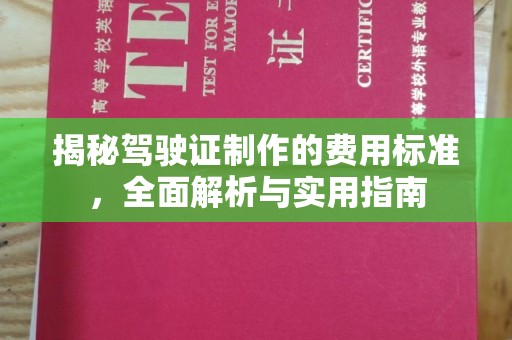 遂昌揭秘驾驶证制作的费用标准，全面解析与实用指南