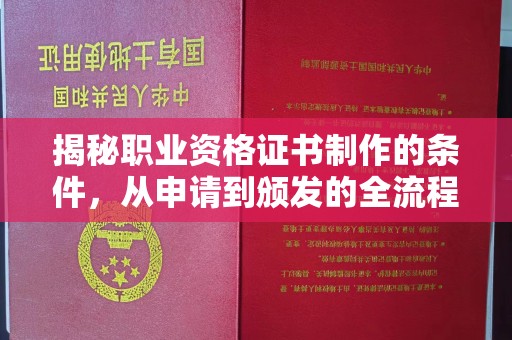 遂昌揭秘职业资格证书制作的条件，从申请到颁发的全流程解析