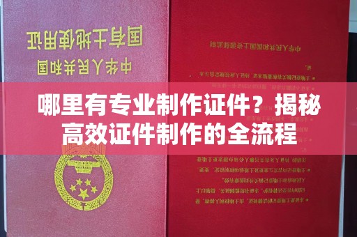 遂昌哪里有专业制作证件？揭秘高效证件制作的全流程